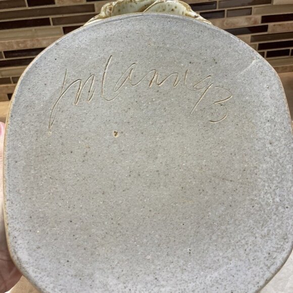 Vintage 90s Handmade Ovenware Decorative Art Pottery, Barbados, Signed - Picture 8 of 11